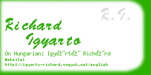 richard igyarto business card